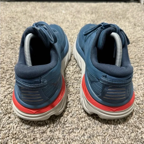 Hoka One One Bondi 7 Men's Blue and Red Athletic Shoes